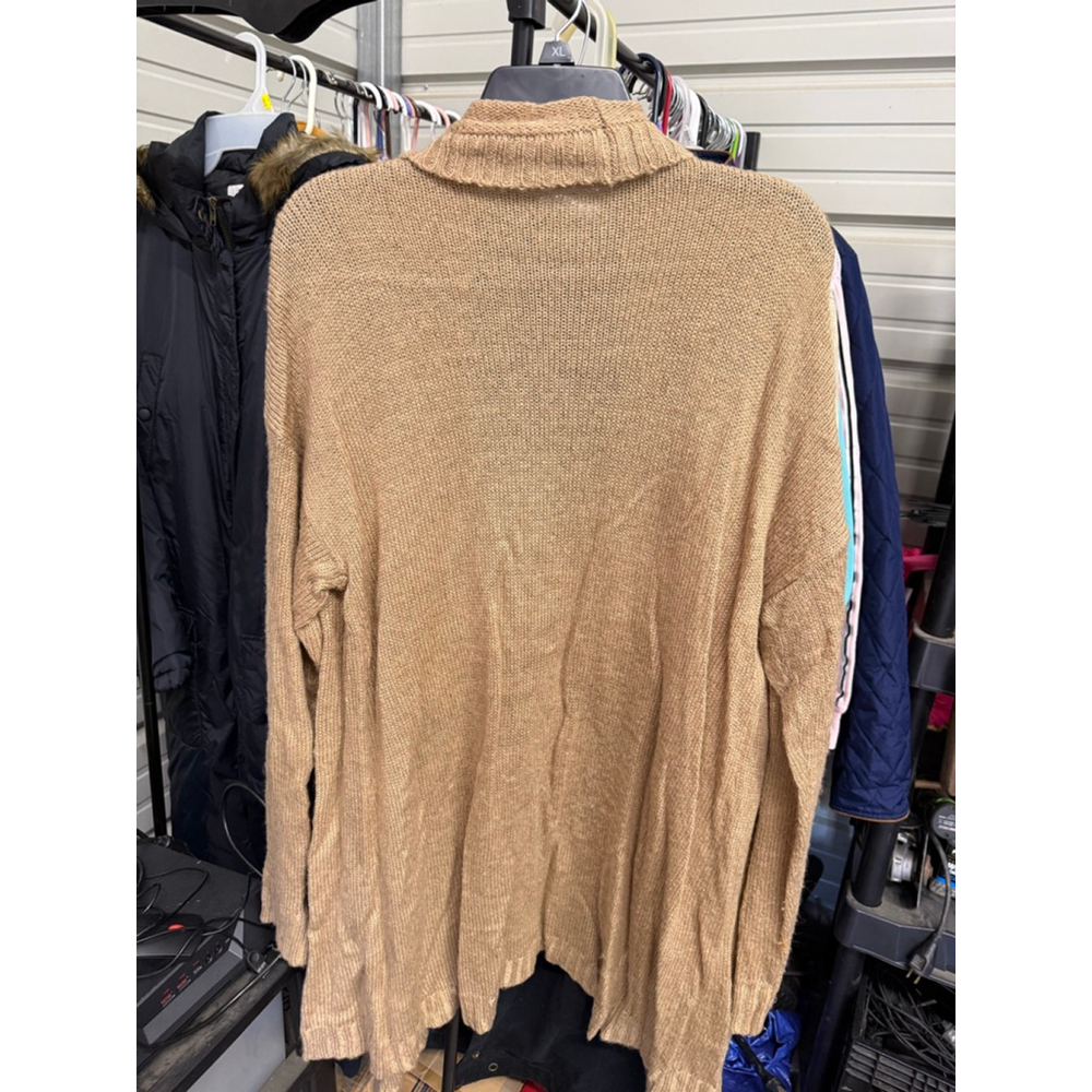 Women's JUSTFAB Tan Knit Open Front Cardigan Sweater XL - Picture 3 of 3